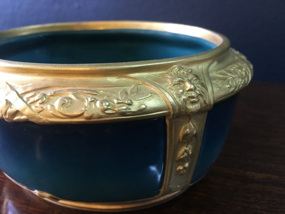 Paul Louchet Art Nouveau Gilt Bronze Mounted Porcelain Powder Bowl & Cover, Paris 1910 View III