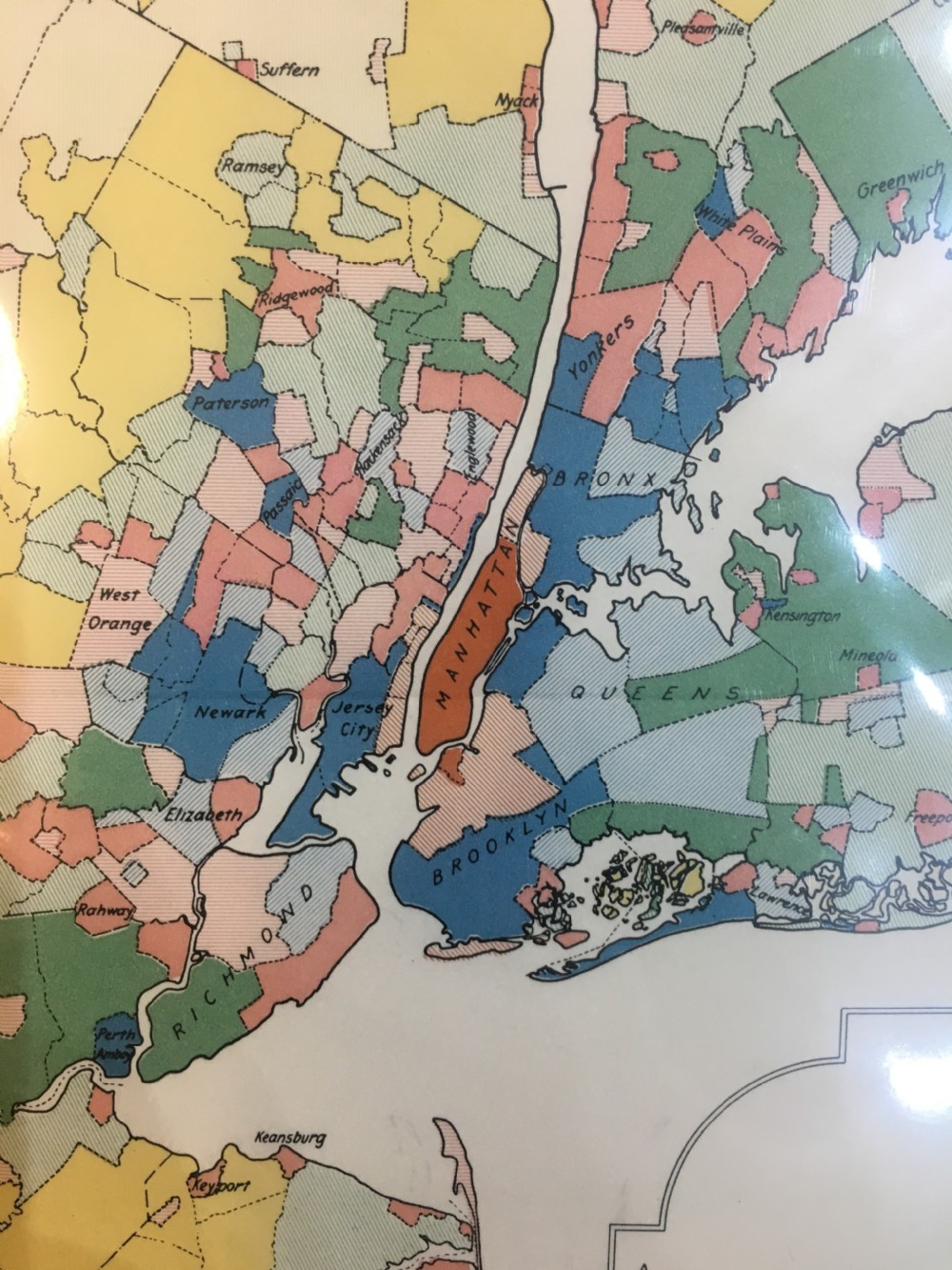 Antique Map of New York Showing Land Values 1923 View III