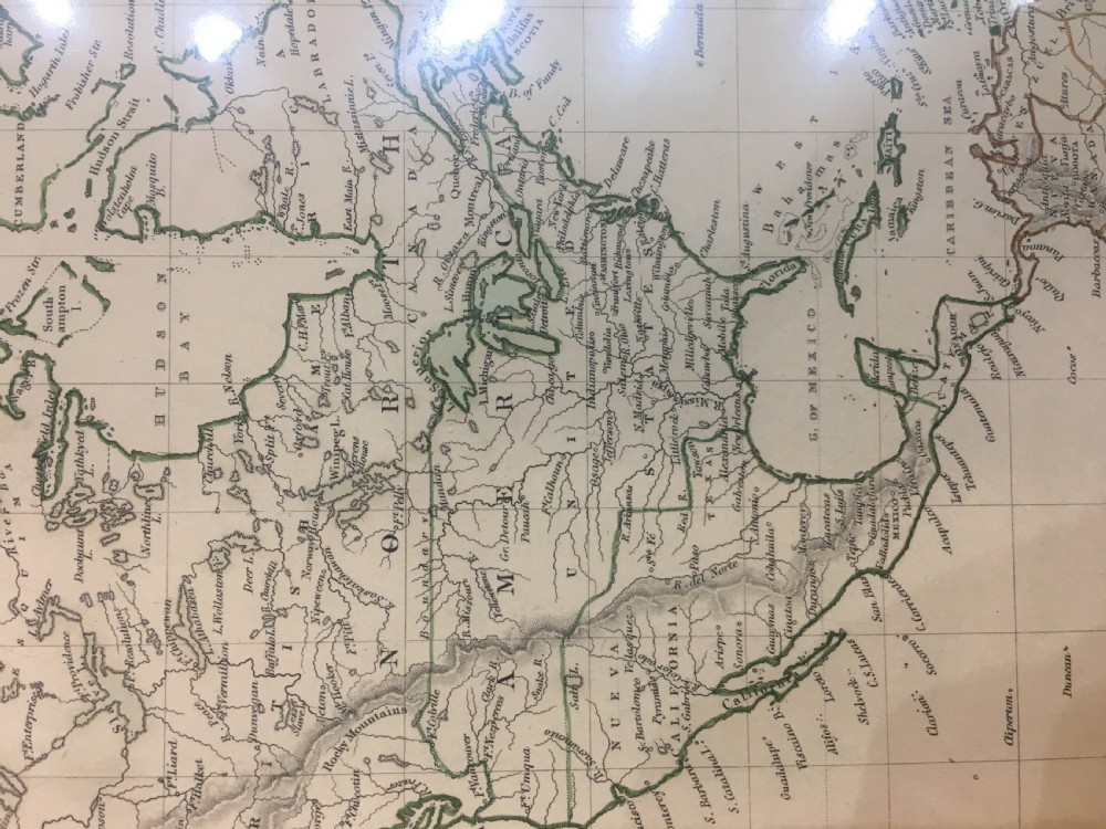 Antique Map of North & South America 'California' 'Texas' Shown in Mexico 1841 View III