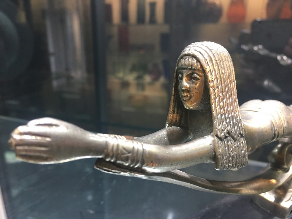 Rare French Bronze Car Mascot of an Egyptian Swimmer 1920s View II