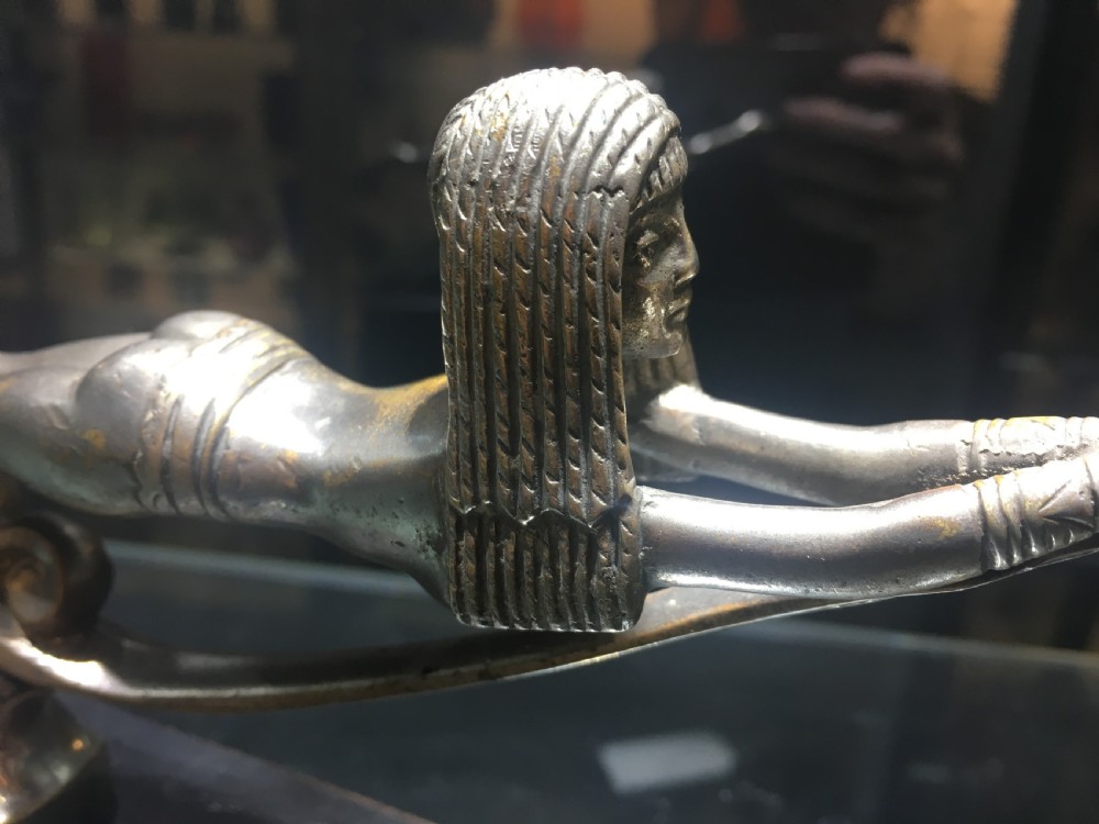 Rare French Bronze Car Mascot of an Egyptian Swimmer 1920s View IV
