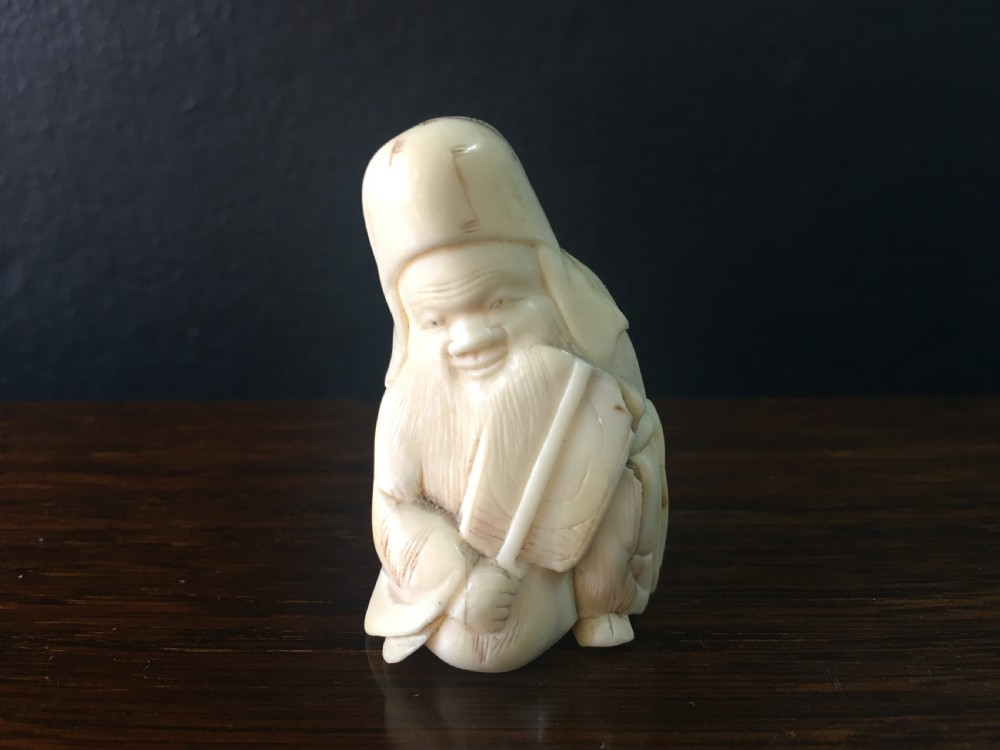 Chinese Ivory Okimono of a Sage C19th