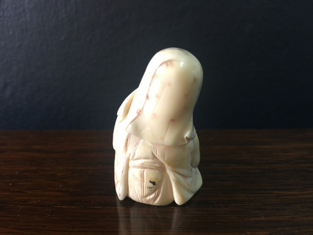 Chinese Ivory Okimono of a Sage C19th View II