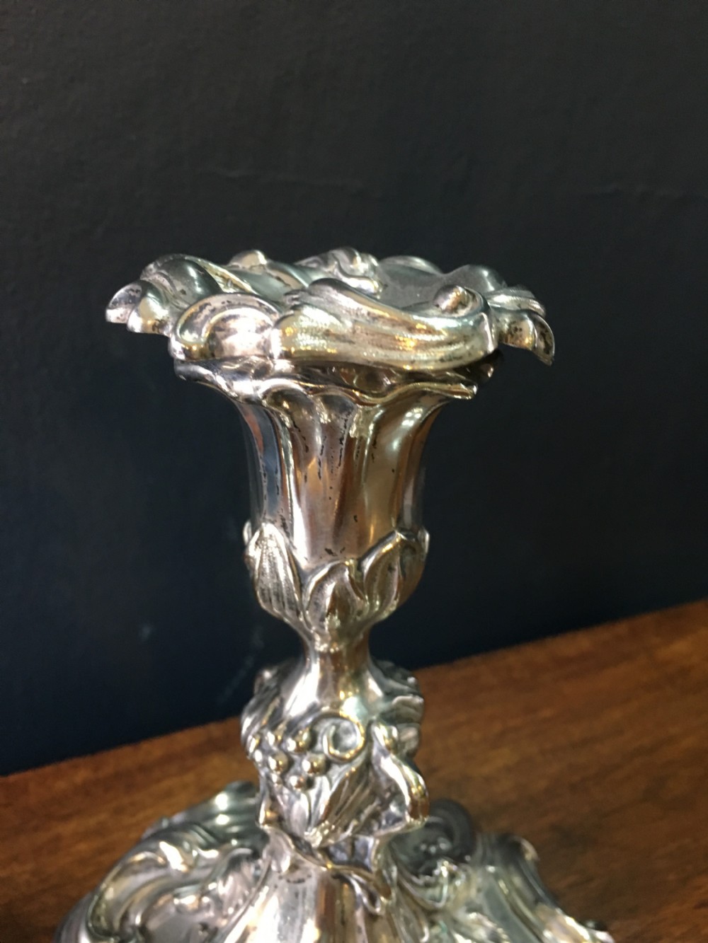 Elkington & Co Pair of Silver Plate Candlesticks c1850 View VII