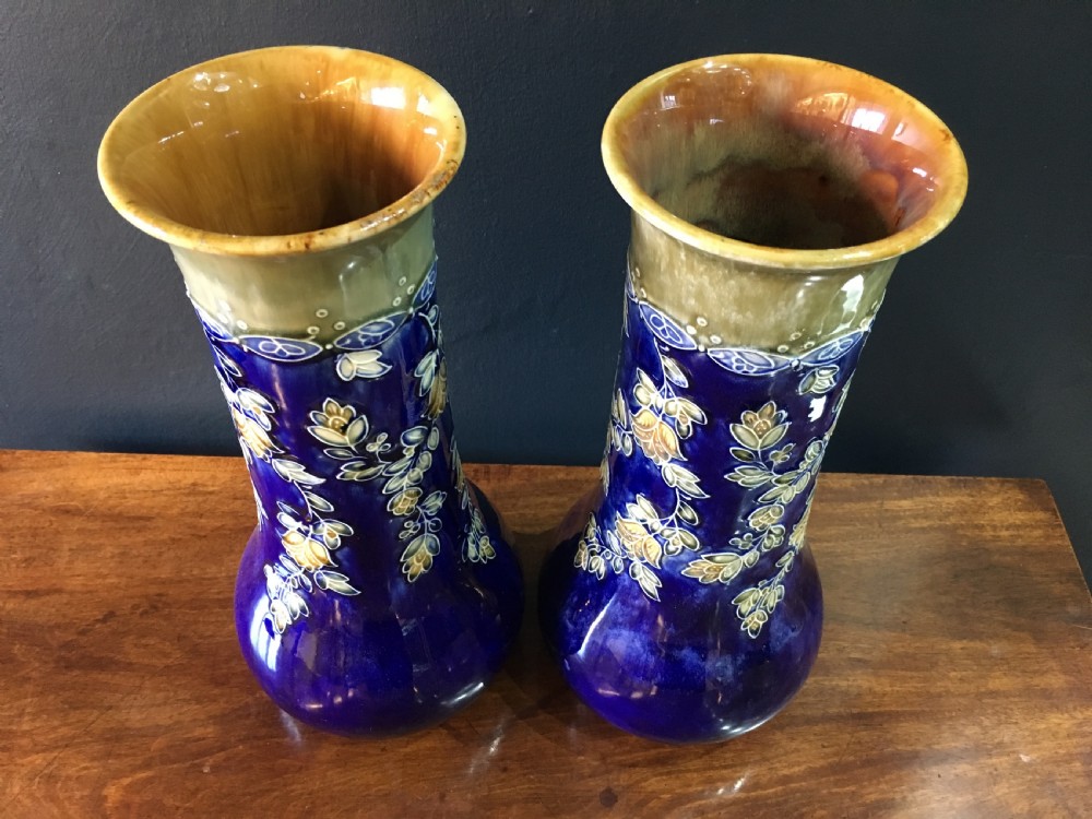 Pair of Royal Doulton Vases Makers Mark E.B c1922-1927 View II