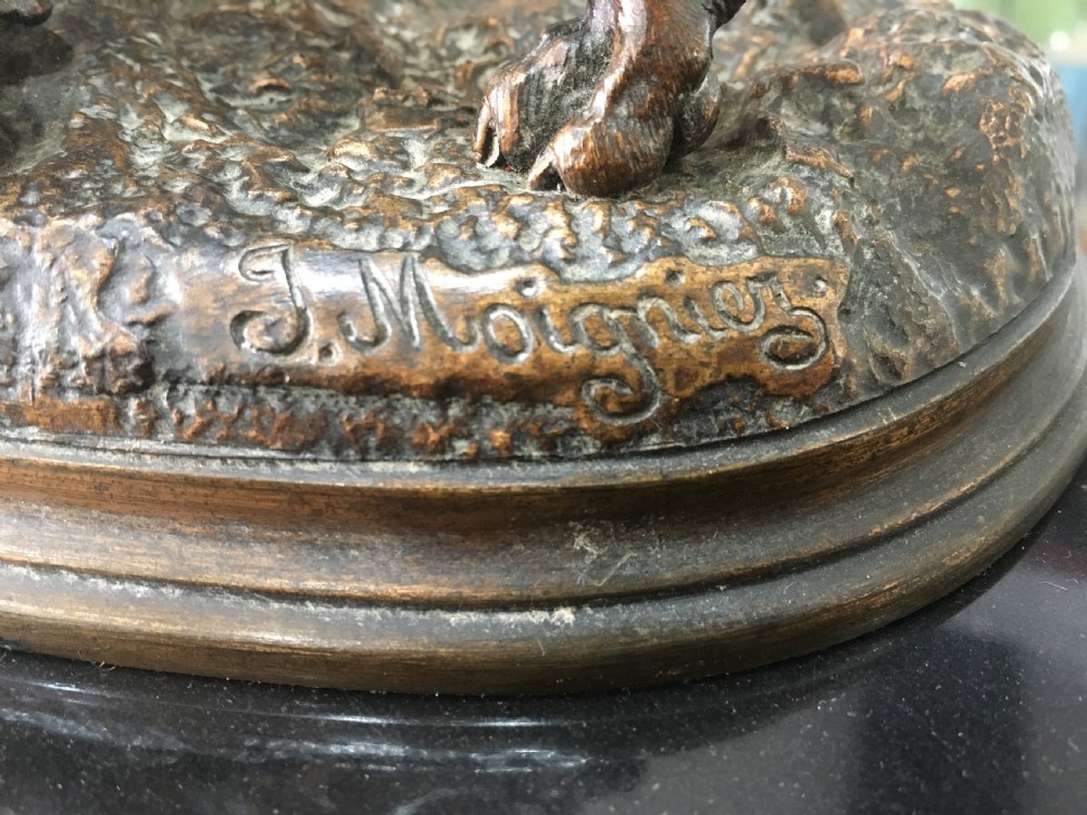 Jules Moigniez Signed Bronze Setter/Hunting Dog c1880 View III