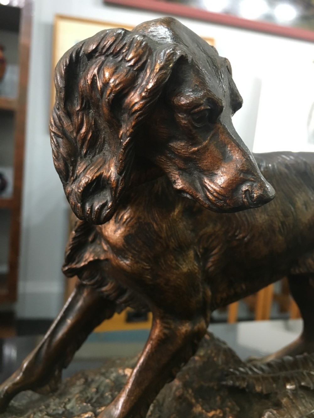 Jules Moigniez Signed Bronze Setter/Hunting Dog c1880 View V