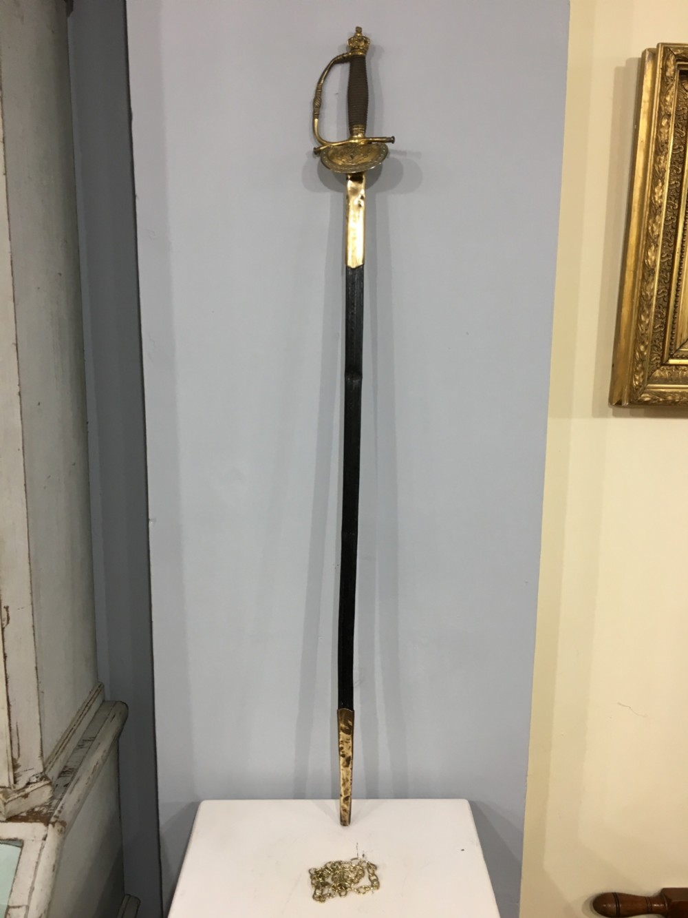 British Army Officers Sword, Double Edged Blade, William IV Markings, Royal Coronet Cypher c1830 View II
