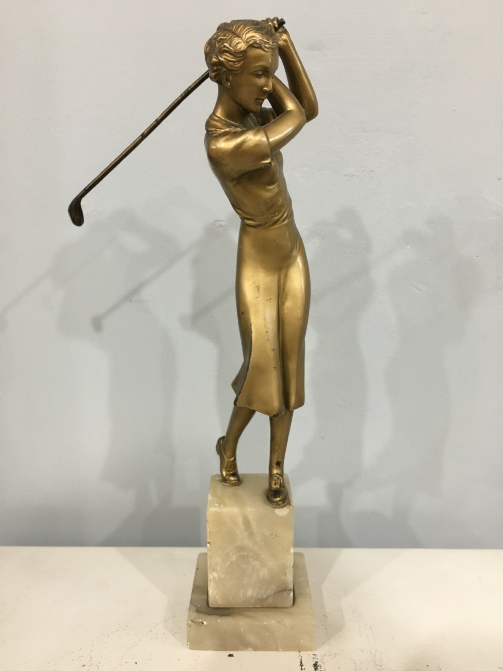 Joseph Lorenzl Art Deco Original Casting of Female Golfer c1920-30