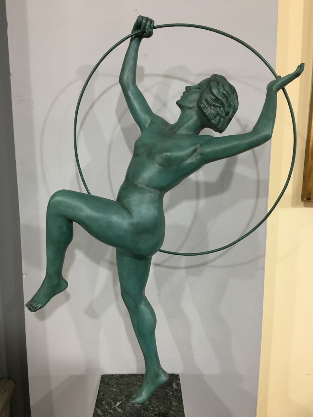 Boutarel, Original French Art Deco Bronze Hoop Dancer c1930 View II