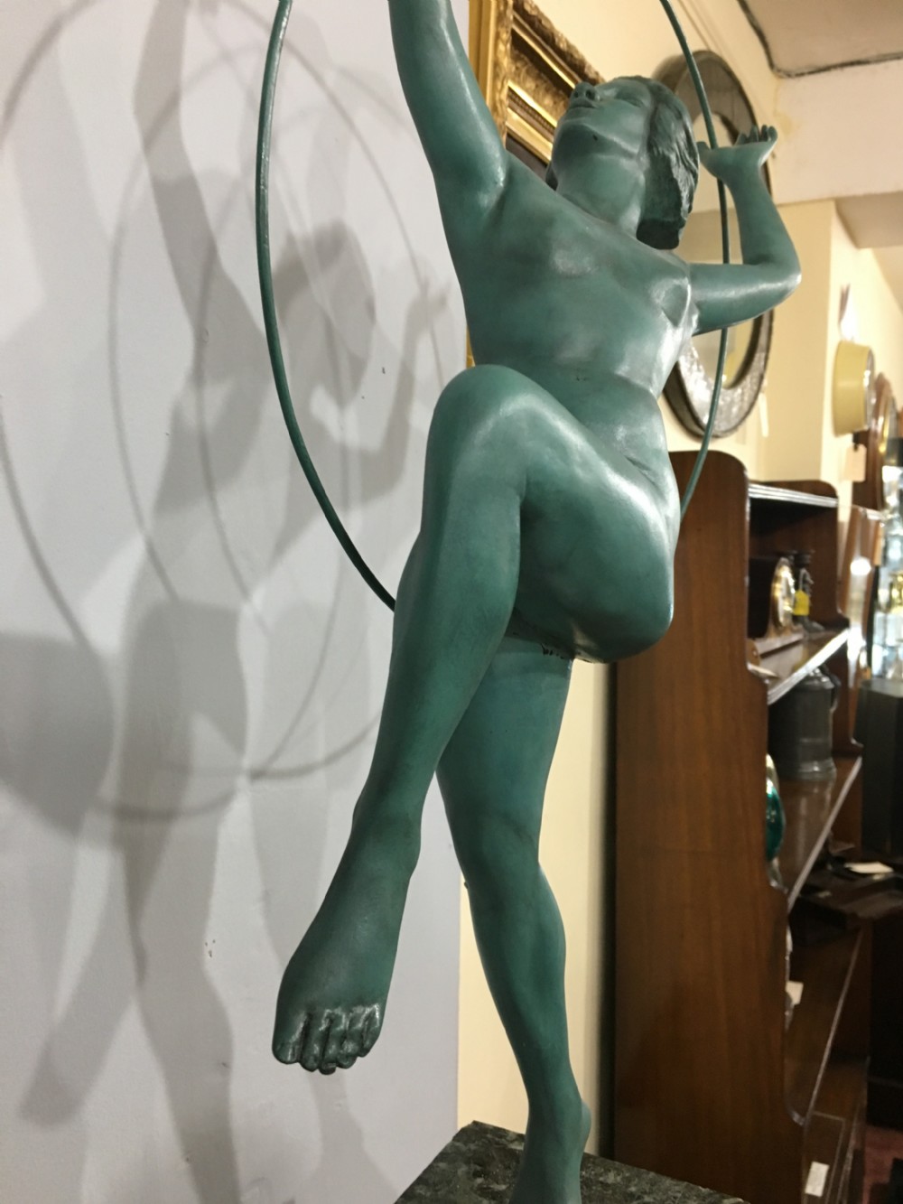 Boutarel, Original French Art Deco Bronze Hoop Dancer c1930 View VI