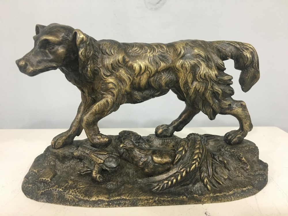 Original Bronze Casting of a Hunting Dog C19th View II