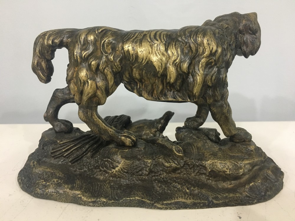 Original Bronze Casting of a Hunting Dog C19th View III