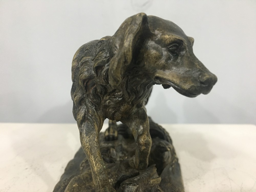 Original Bronze Casting of a Hunting Dog C19th View IV