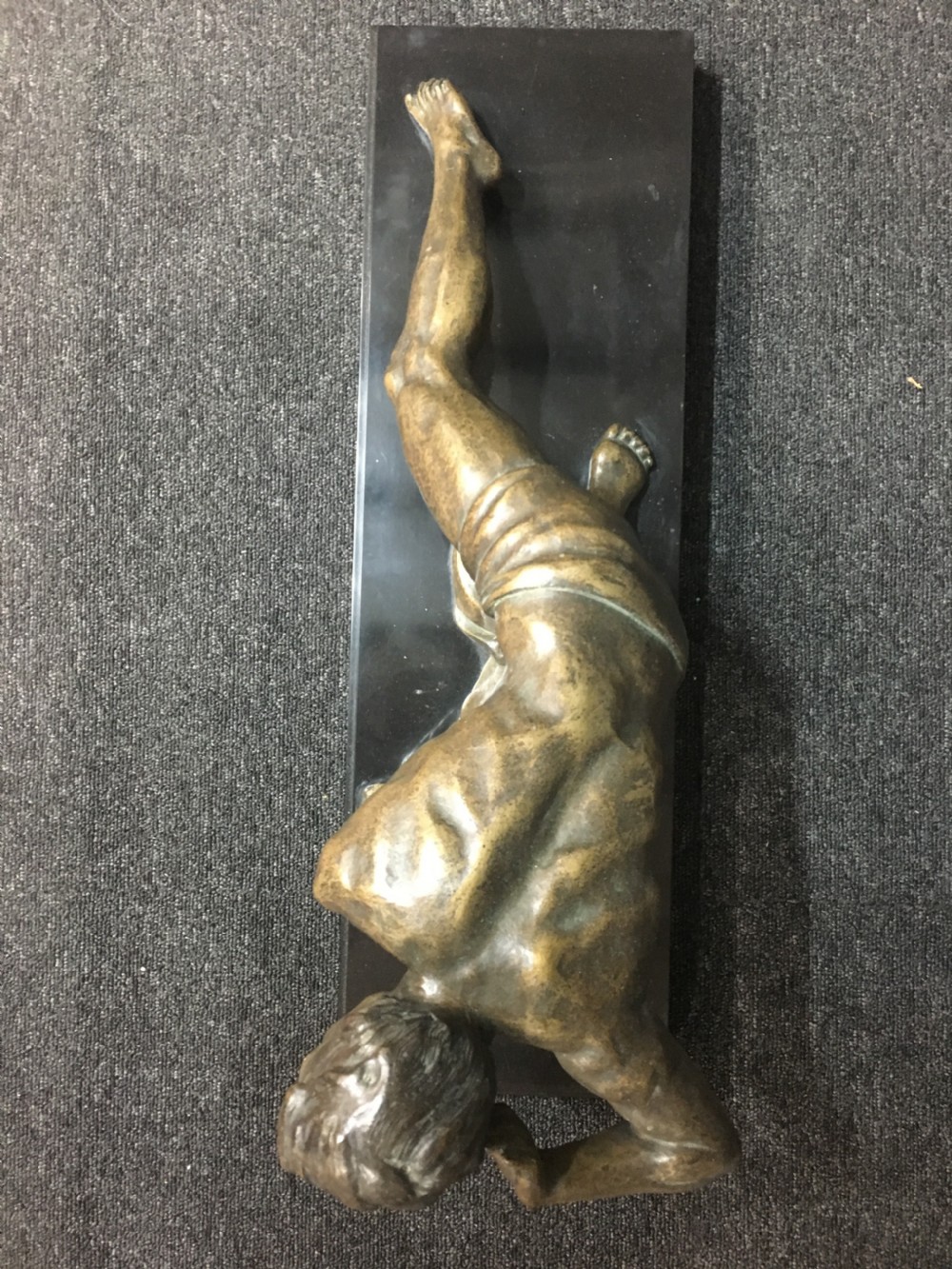 Bronze Roncourt Figure of Poised Man c1930 View II