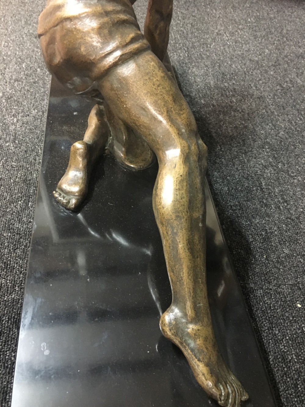 Bronze Roncourt Figure of Poised Man c1930 View V