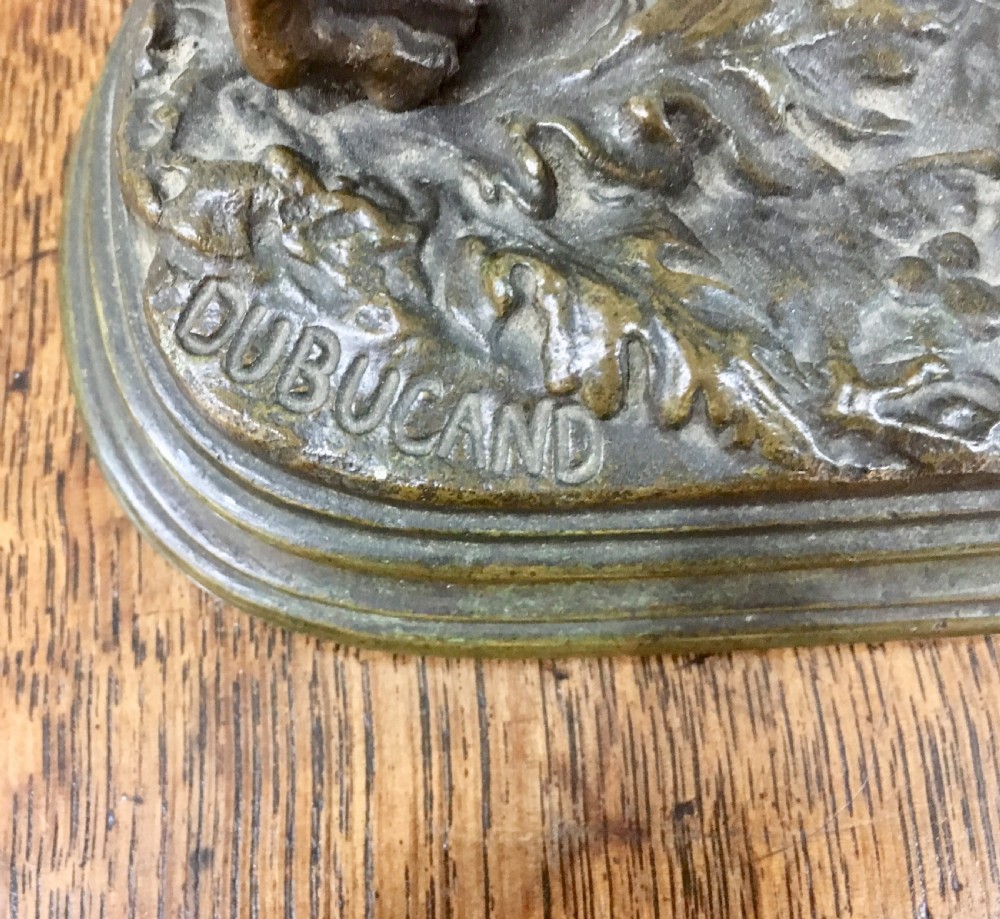 Alfred Dubucand Original French Bronze Casting of Pointer Hunting Dog, 19th Century. View V