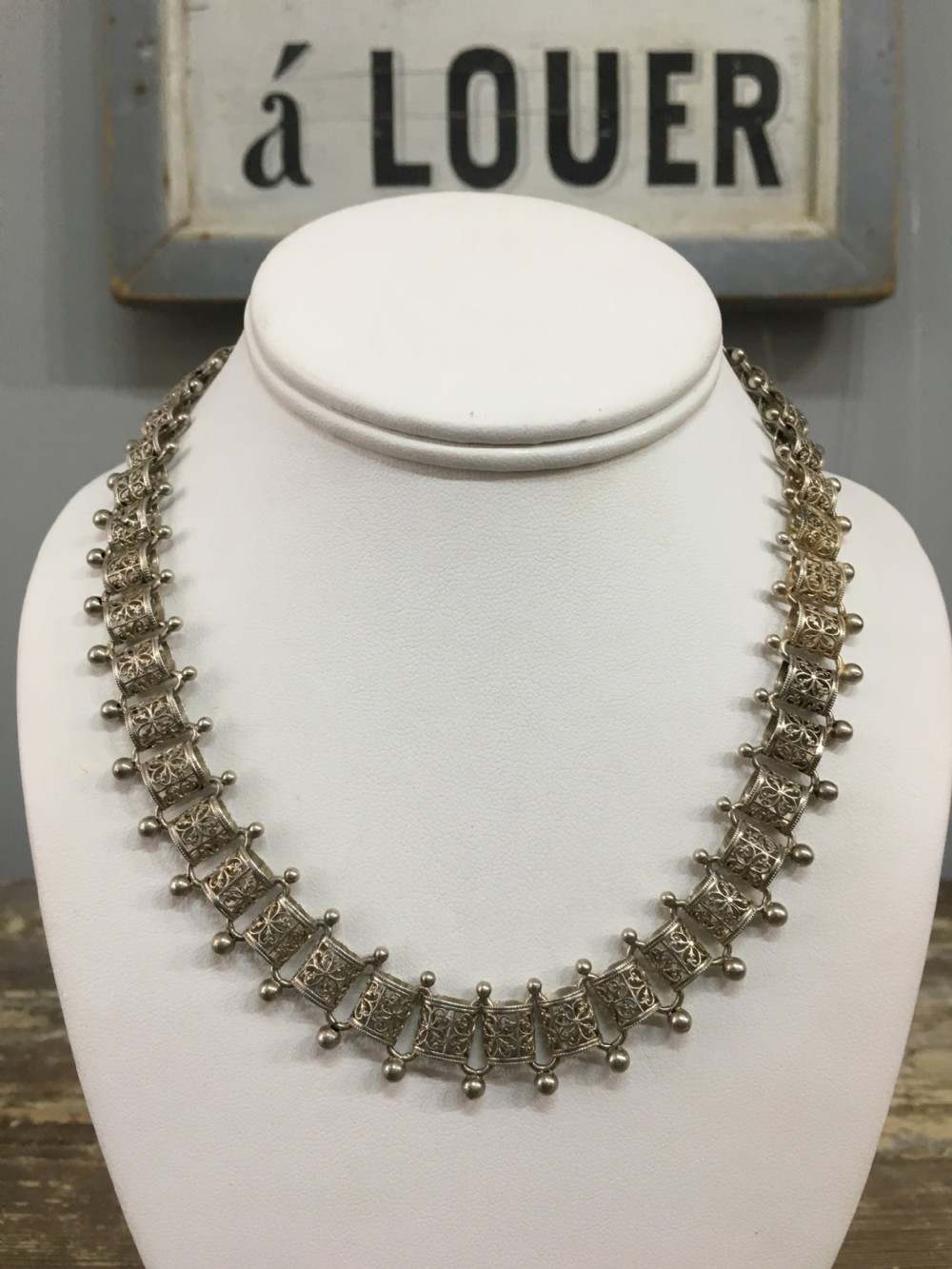 Victorian Sterling Silver Collar Necklace