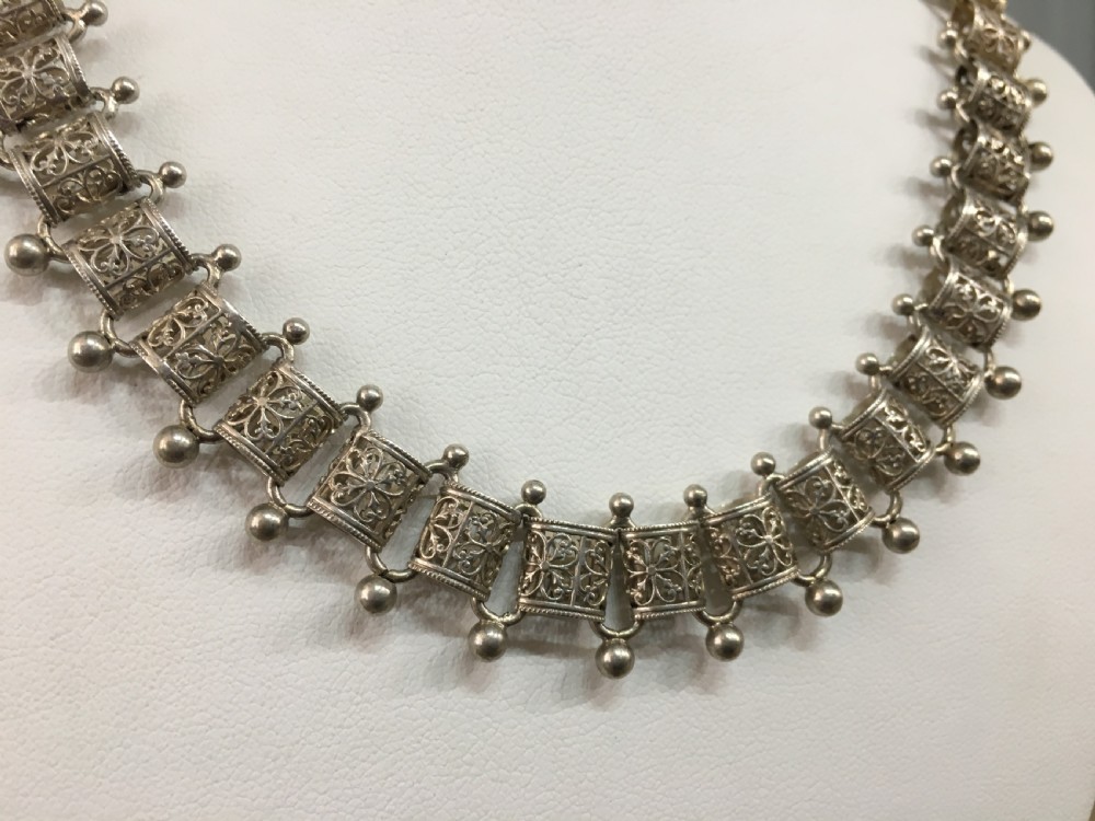 Victorian Sterling Silver Collar Necklace View II