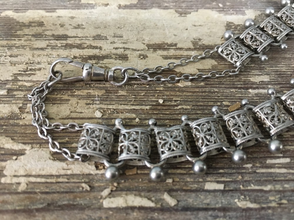 Victorian Sterling Silver Collar Necklace View IV