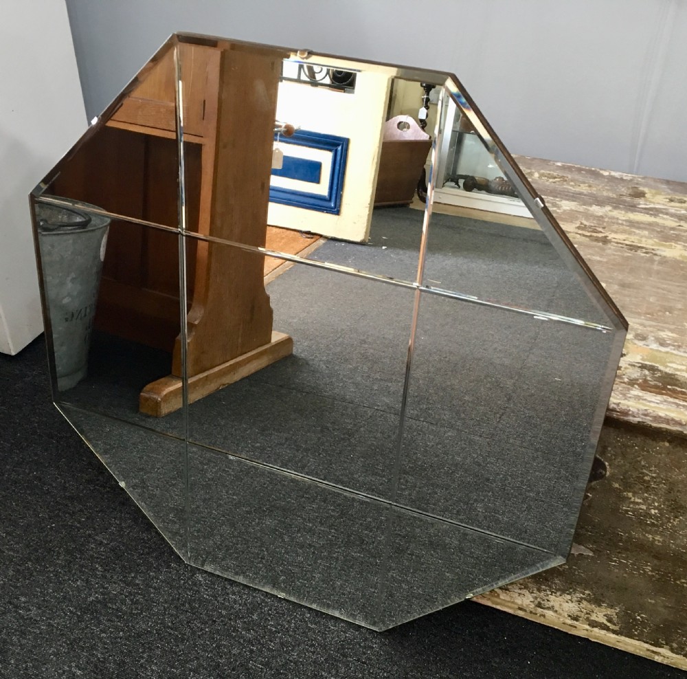 Original Art Deco Mirror with Wooden Back c. 1920 - 30