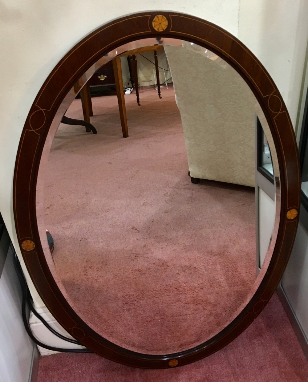 Edwardian Mirror with Mahogany Frame c. 1910 View II
