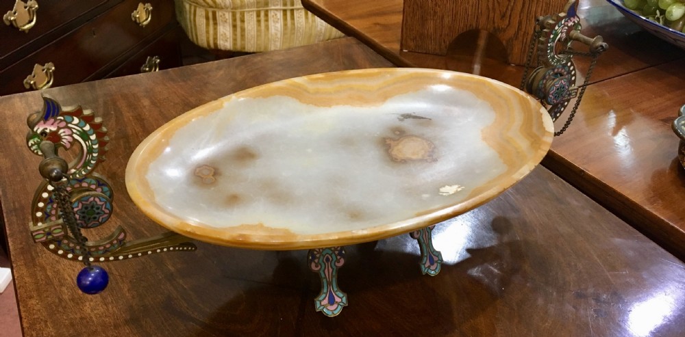 Champleve Enamel Bronze & Onyx Tazza View III