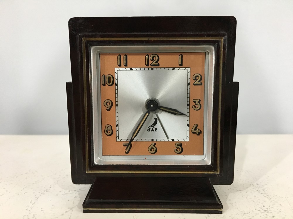 Jaz French Art Deco Bakelite Alarm Clock c1930
