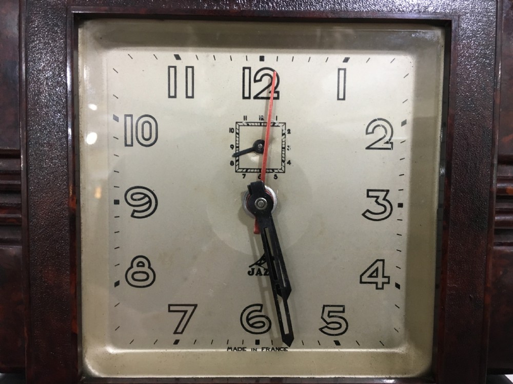 Original French Art Deco Jaz Bakelite Alarm Clock c1930s View II
