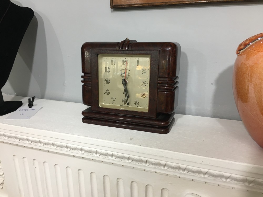 Original French Art Deco Jaz Bakelite Alarm Clock c1930s View IX