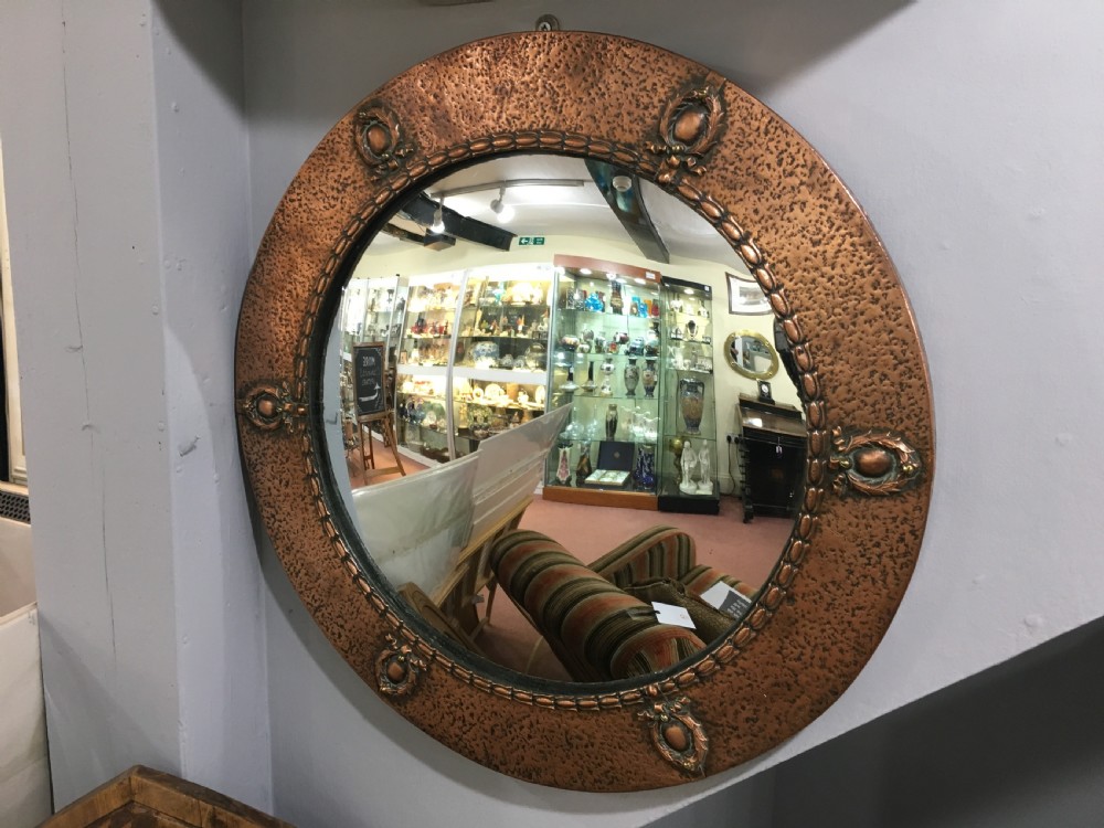 Original Arts & Crafts Copper Mirror c1910