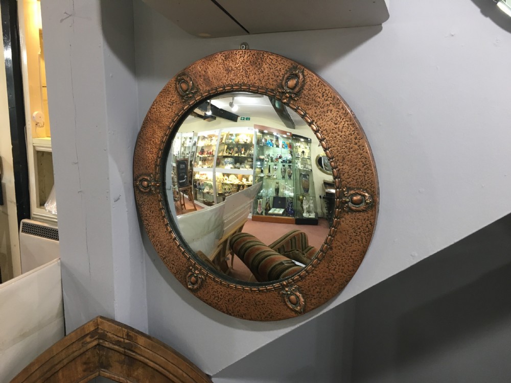 Original Arts & Crafts Copper Mirror c1910 View IV