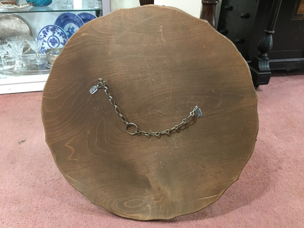 Original Art Deco Mirror with Wooden Back & Hanging Chain c1930 View V