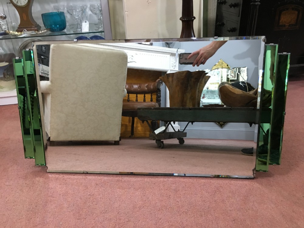 Original Art Deco Mirror with Wooden Back & Hanging Chain c1930 View II
