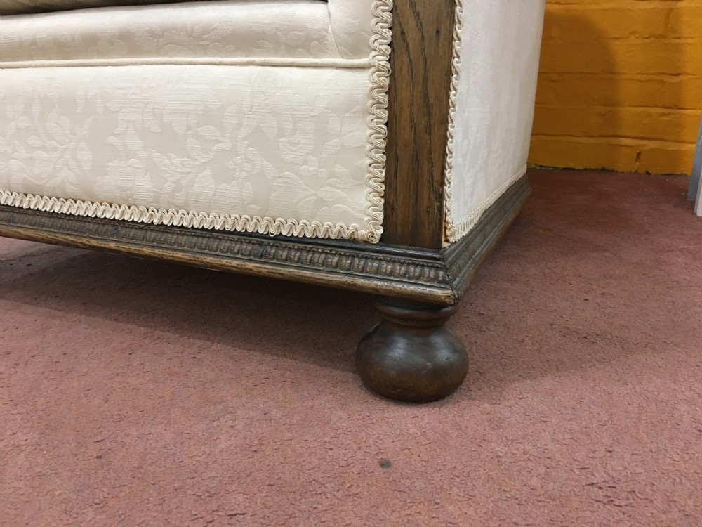 Pair of Victorian Armchairs, Bun Feet Re-Upholstered View VII