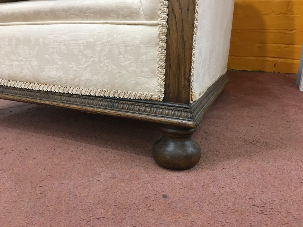 Pair of Victorian Armchairs, Bun Feet Re-Upholstered View VIII