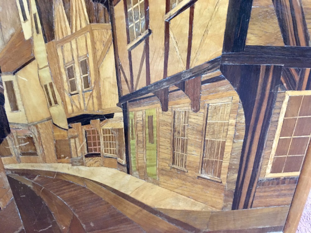 'The Shambles' York, Rowley Gallery Style Marquetry Street Scene c. 1930 View II
