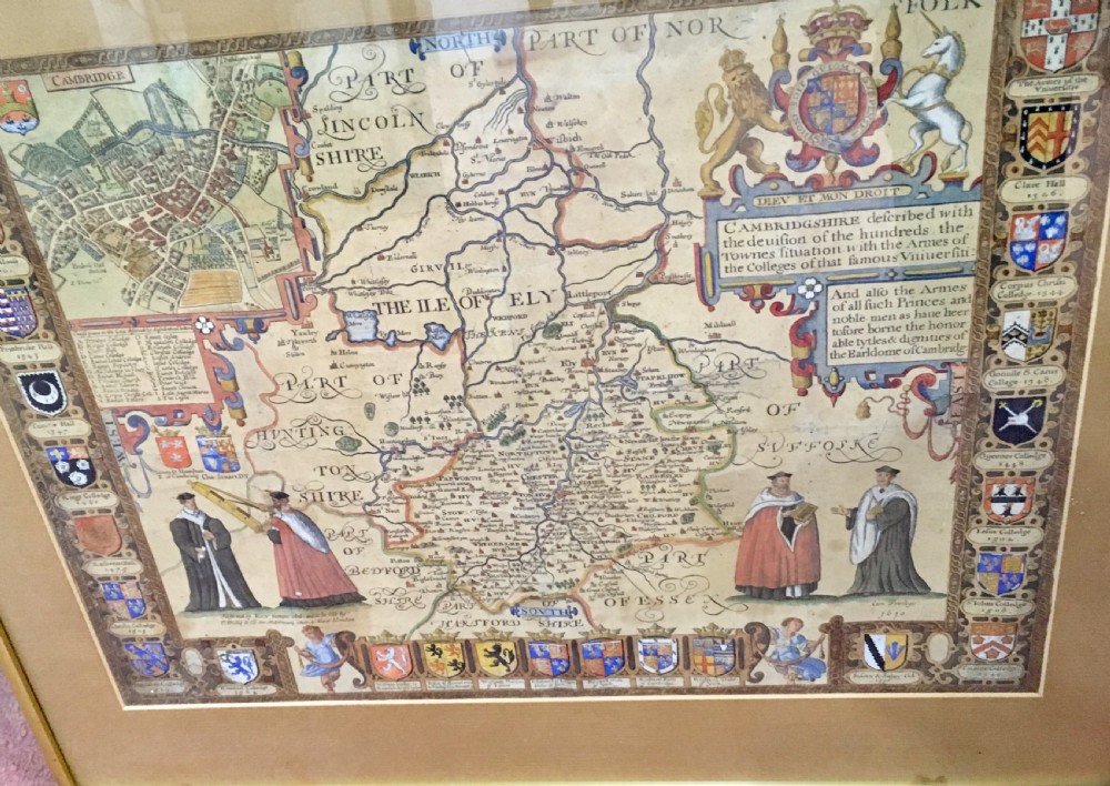 1610 Map of Cambridge by John Speed View II