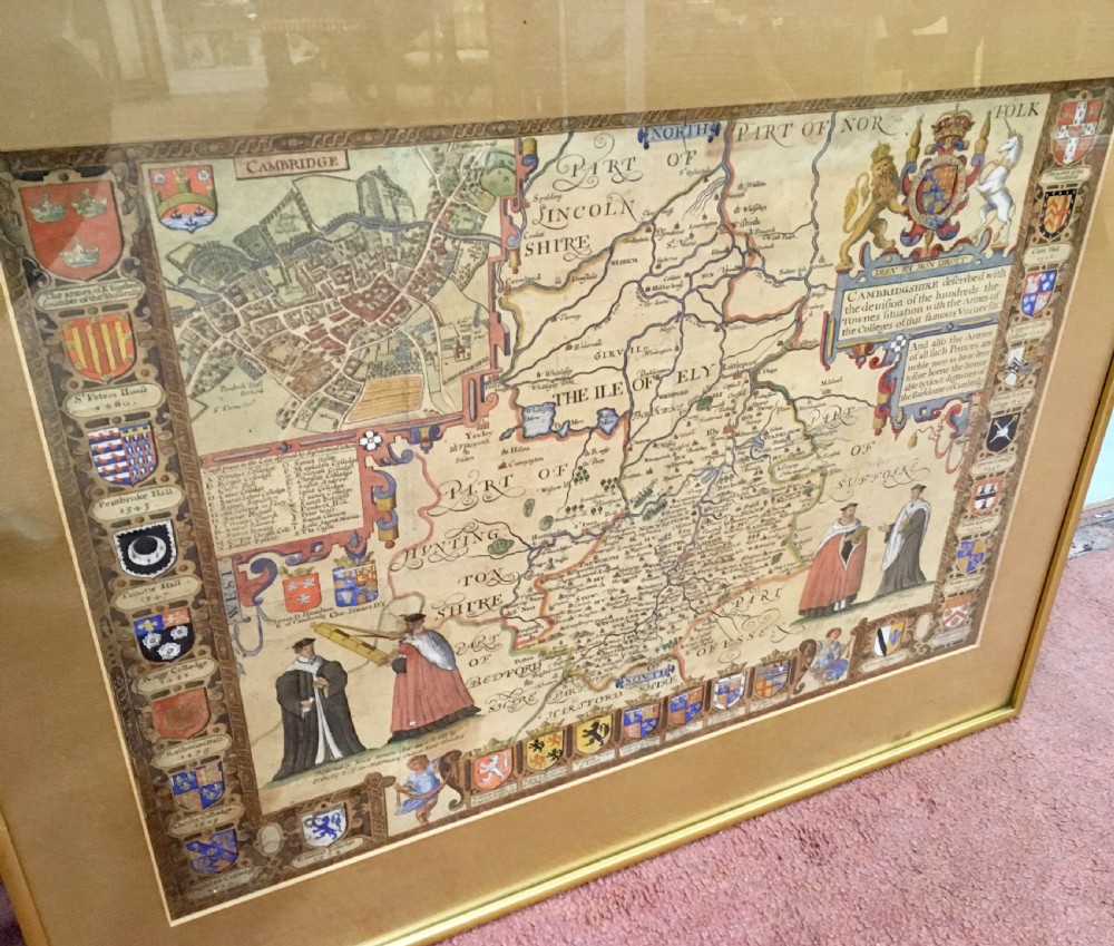 1610 Map of Cambridge by John Speed View III