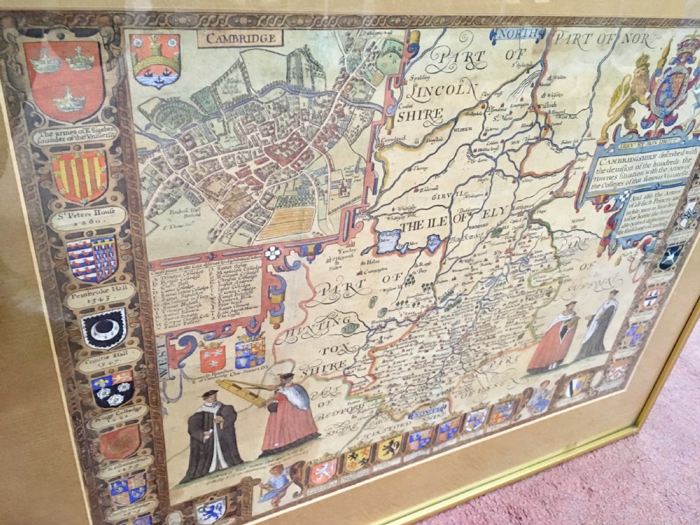 1610 Map of Cambridge by John Speed View IV