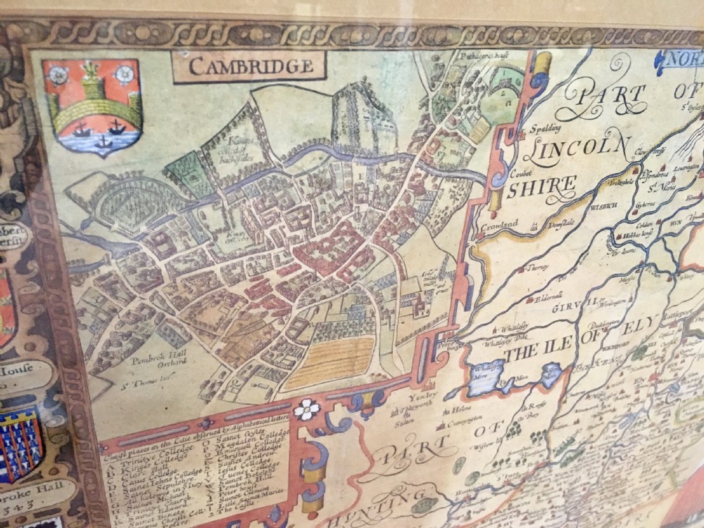 1610 Map of Cambridge by John Speed View V