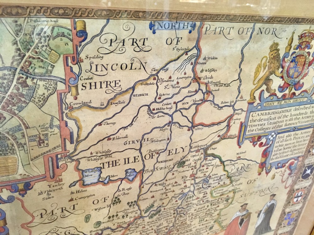 1610 Map of Cambridge by John Speed View VII
