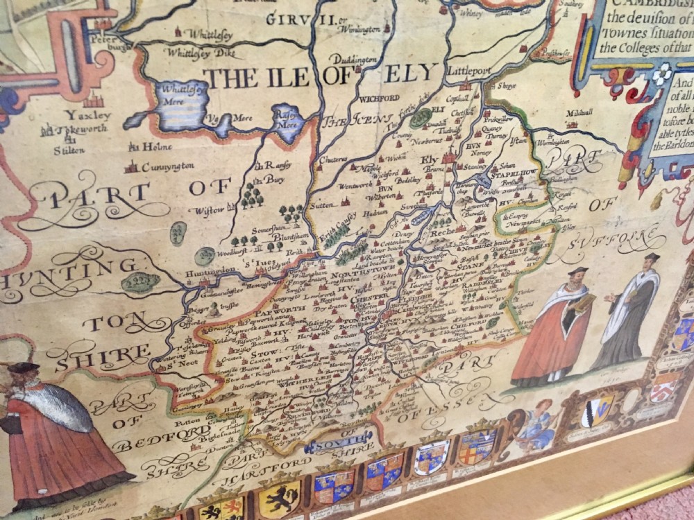 1610 Map of Cambridge by John Speed View VIII