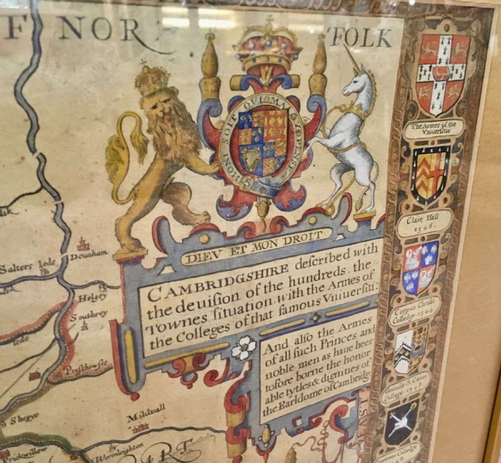 1610 Map of Cambridge by John Speed View IX