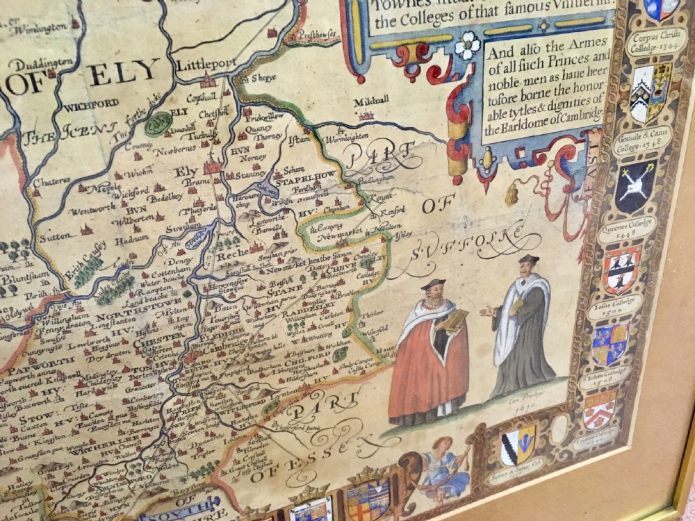 1610 Map of Cambridge by John Speed View XI