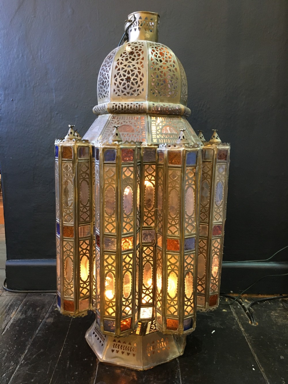 Moroccan Lantern (All Glass Complete) Early C20th
