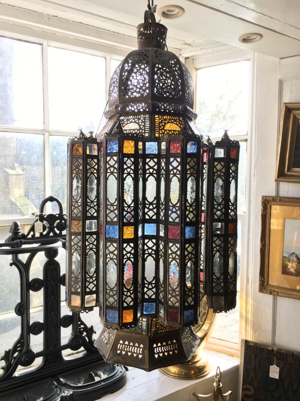 Moroccan Lantern (All Glass Complete) Early C20th View III