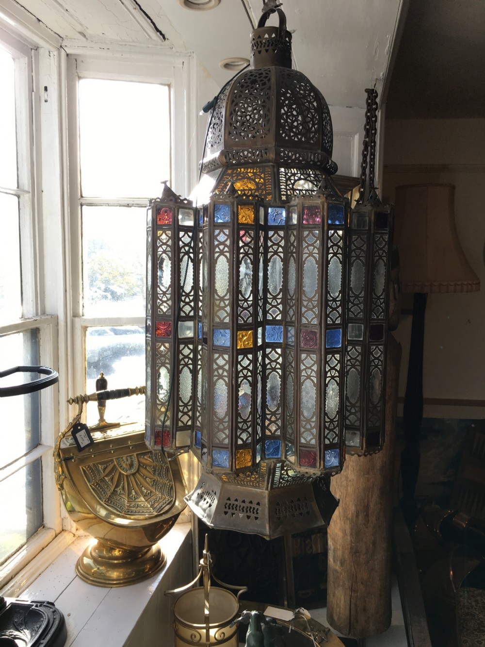Moroccan Lantern (All Glass Complete) Early C20th View IV
