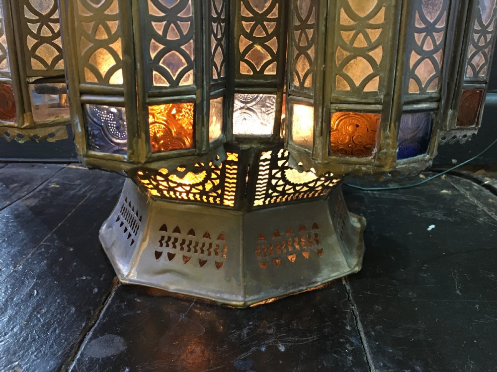 Moroccan Lantern (All Glass Complete) Early C20th View VII