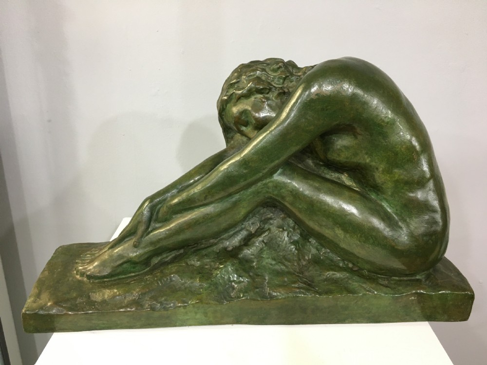 Amadeo Gennarelli (Italian 1881-1943) French Art Deco Bronze Girl c1920-30
